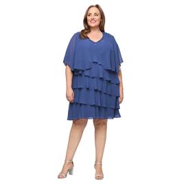 Plus Size SLNY Short Sleeve Tier Jacket Dress