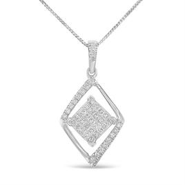 Haus of Brilliance 10kt. White Gold 1/3ctw. Diamond Pendant