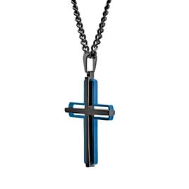 Mens Gentlemen's Classics™ Stainless Steel Two-Tone Cross Pendant