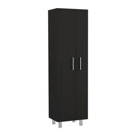 FM FURNITURE Norway Black Broom Closet Pantry