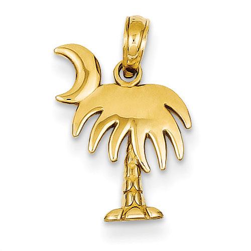 Gold Classics(tm) 14kt. Palm Tree & Moon Pendant