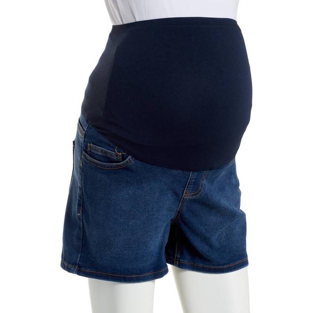 Womens Savi Parker Over The Belly 3" Denim Maternity Shorts