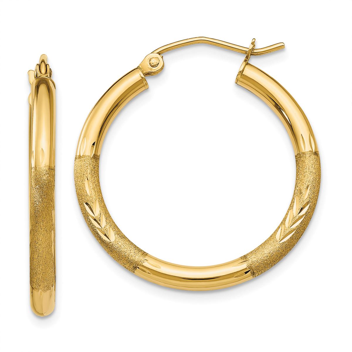 Gold Classics(tm) 14kt. Gold 24mm Polished Hoop Earrings