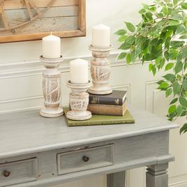 9th & Pike® Farmhouse-Style Wooden Candle Holders - Set of 3