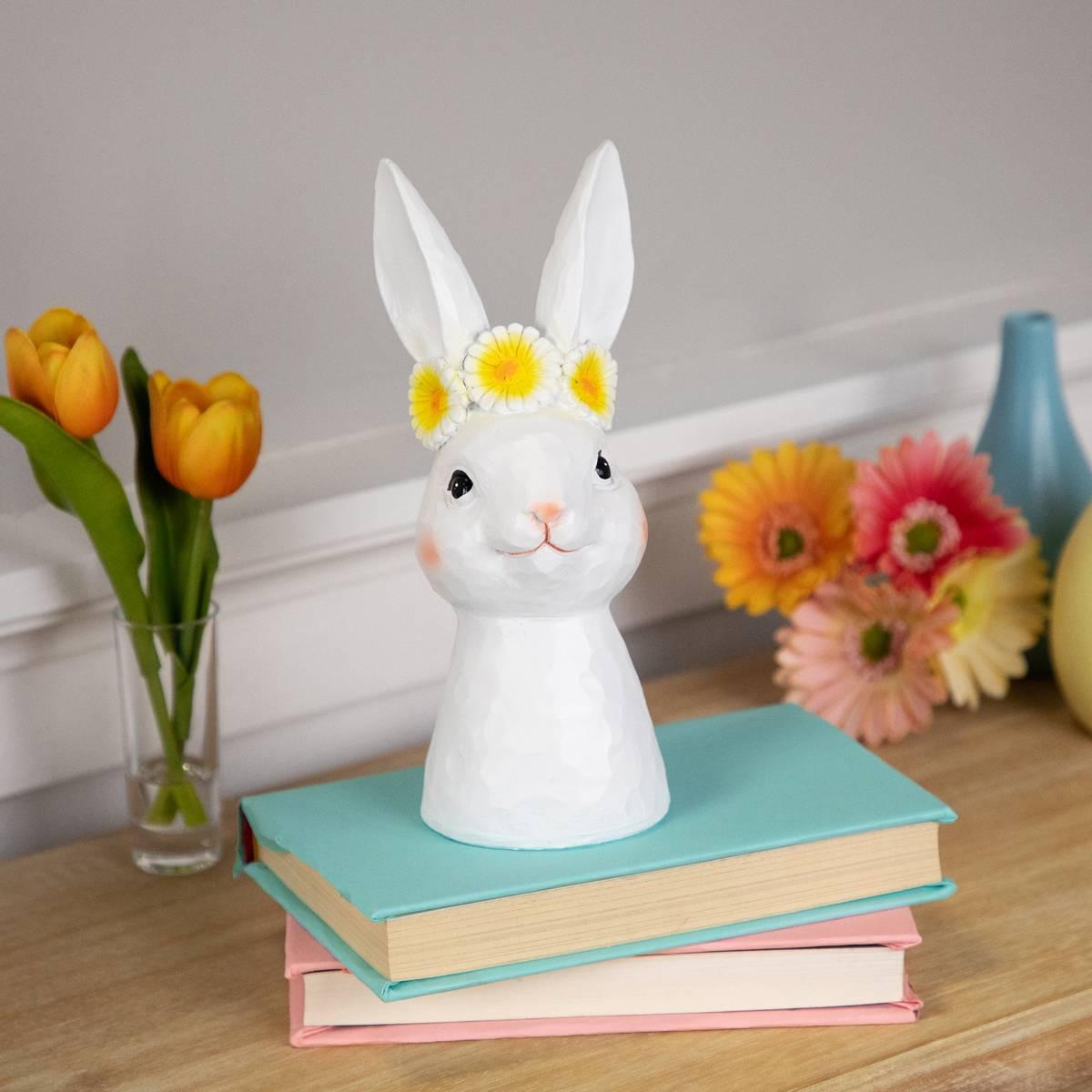 Northlight Seasonal Easter Bunny with Flower Crown Figurine