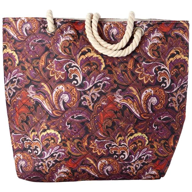 Renshun Quilted Paisley Tote - Tan