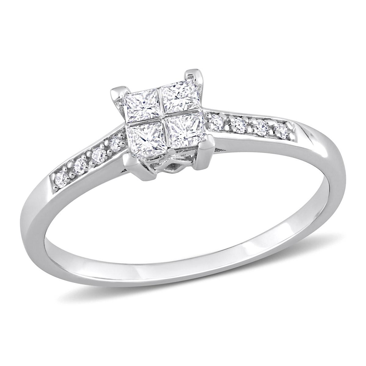 Diamond Classics(tm) 14kt. White Gold 1/4ctw. Diamond Quad Ring