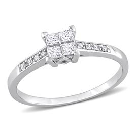 Diamond Classics(tm) 14kt. White Gold 1/4ctw. Diamond Quad Ring