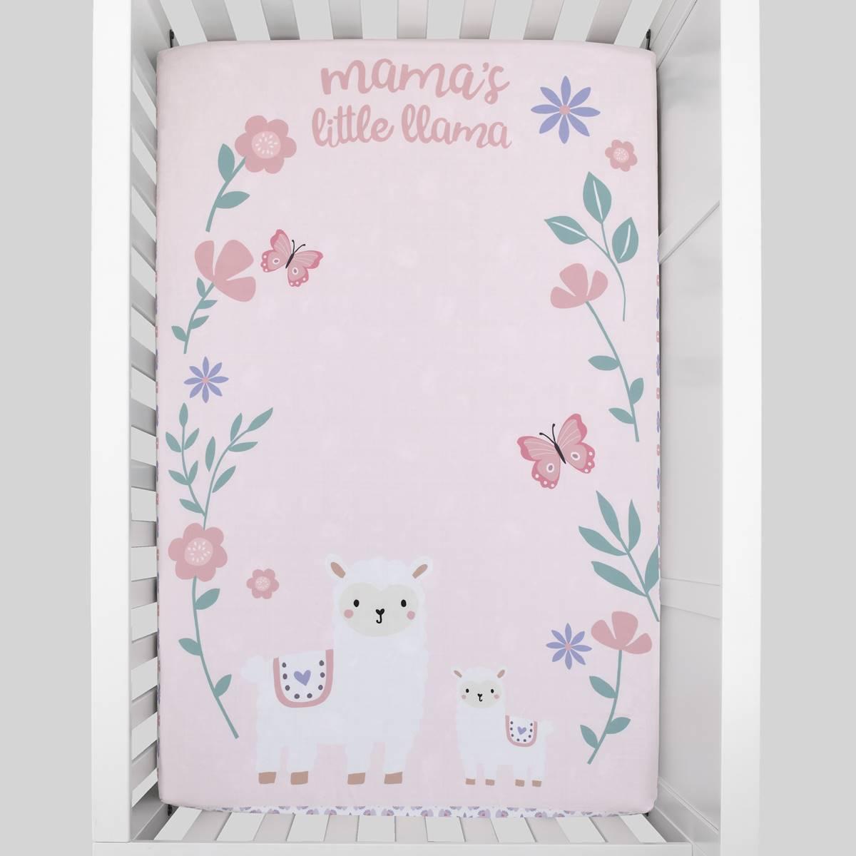 Little Love by NoJo Sweet Llamas Mini Crib Photo Sheet