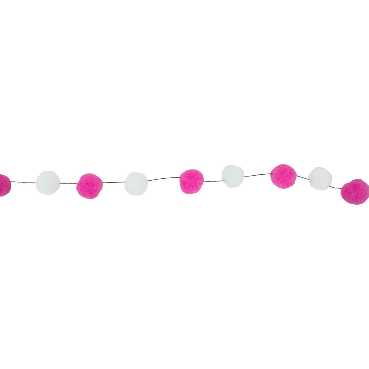 Northlight Seasonal 9ft. Pink & White Snowball Christmas Garland