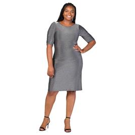 Plus Size 24/7 Comfort Apparel Shimmer Bodycon Mini Party Dress
