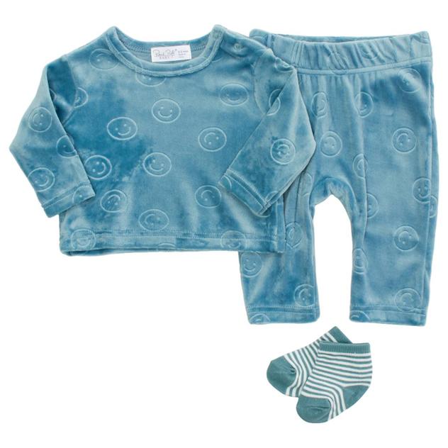 Baby Girl (NB-9M) René Rofé® Smiley Face Velour Set