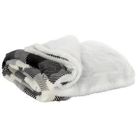 London Fog Jake Plaid Fur Plush Throw