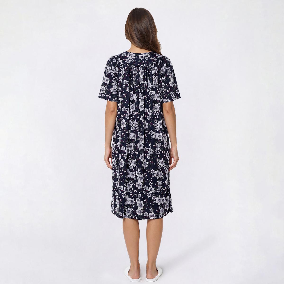Womens Casual Time Short Sleeve Flower Caftan