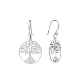 Athra Sterling Silver Tree of Life Drop Earrings