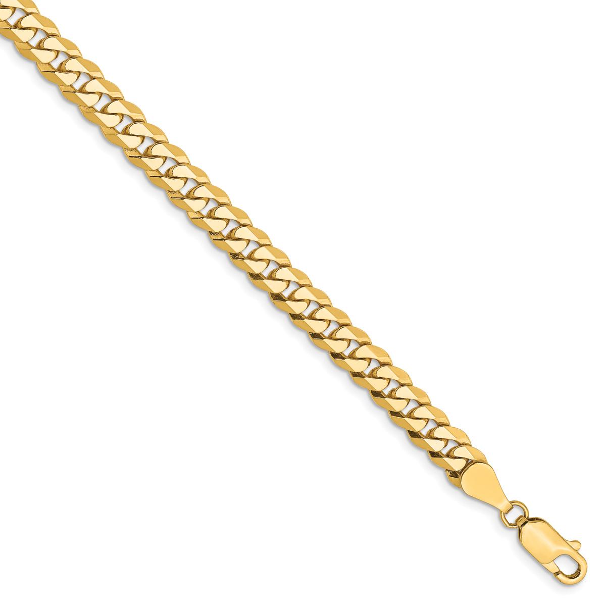 Mens Gold Classics(tm) 5.75mm. 14k Gold Beveled Curb Chain Bracelet