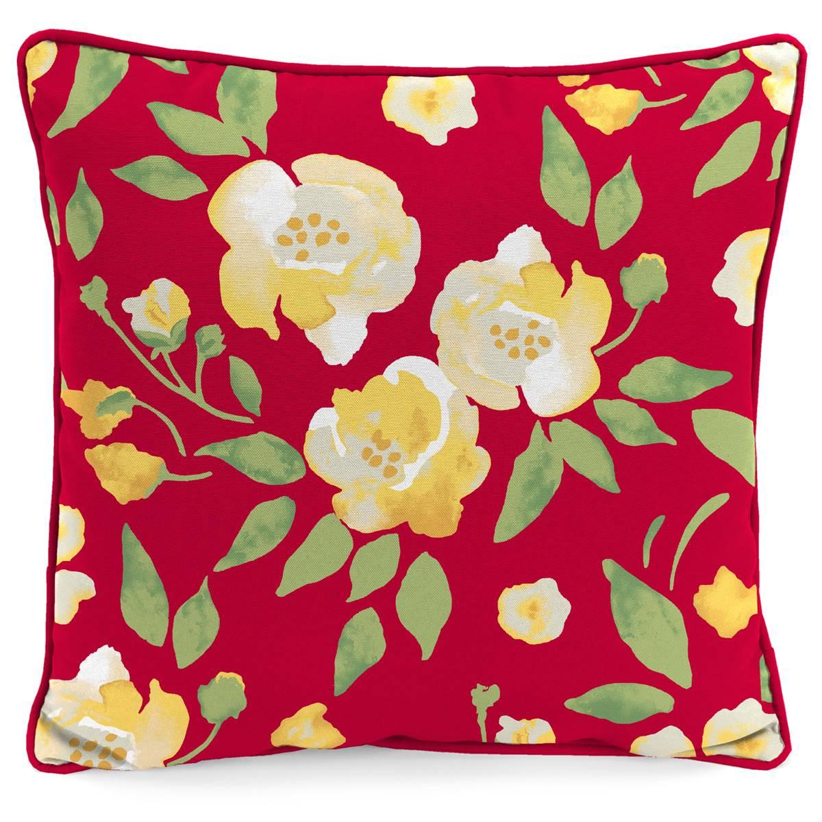 Jordan Manufacturing Bluebird Floral Outdoor Throw Pillow