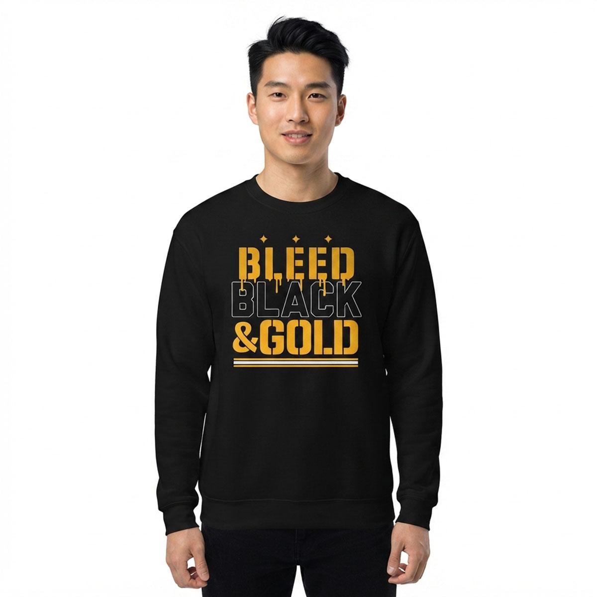 Mens Tailgate Pittsburgh Football Bleed Black & Gold Sweatshirt