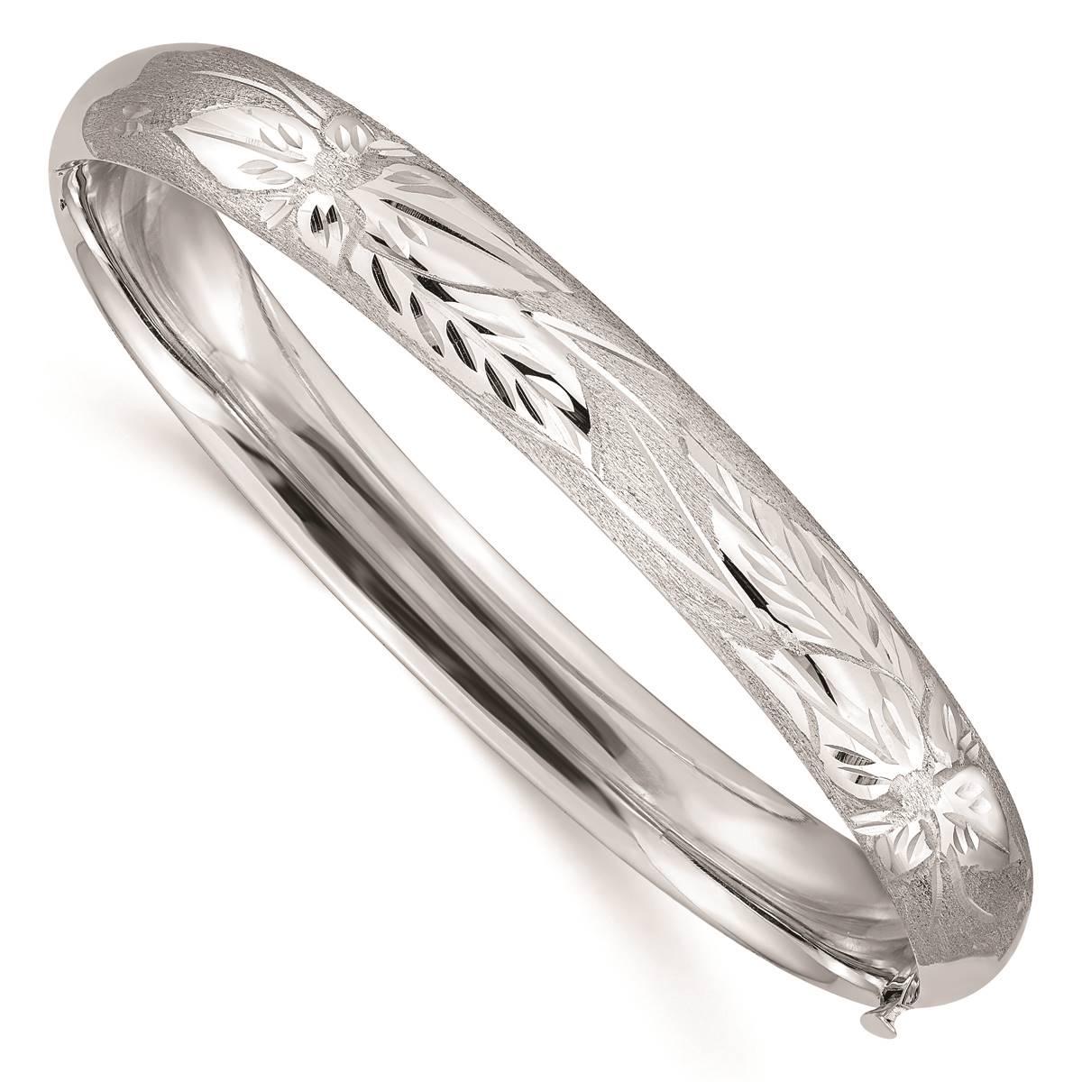 Gold Classics(tm)14kt. Gold White Gold Florentine Engraved Bangle