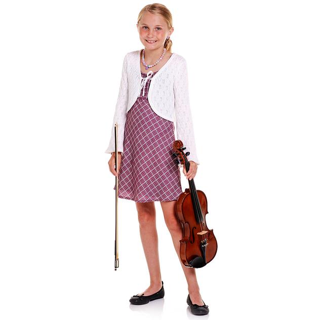 Girls (7-16) Rare Editions Plaid Dress & Bell Sleeve Cardigan
