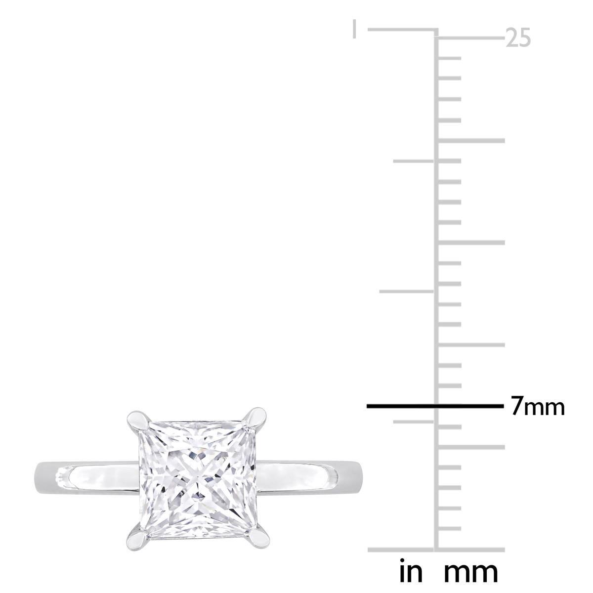 Sterling Silver 2ctw. White Moissanite Solitaire Ring