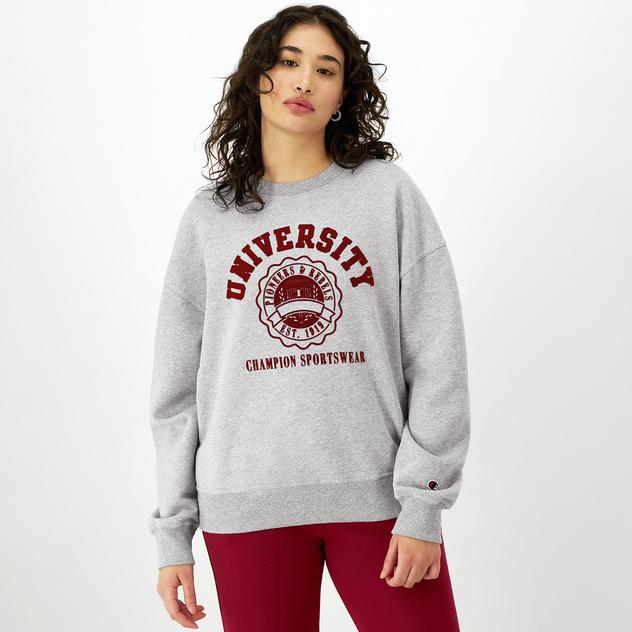 Womens Champion® Powerblend Relaxed Sweatshirt w/University Logo