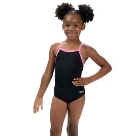 Toddler Girls Dolfin(R) Criss-Cross Back One Piece Swimsuit
