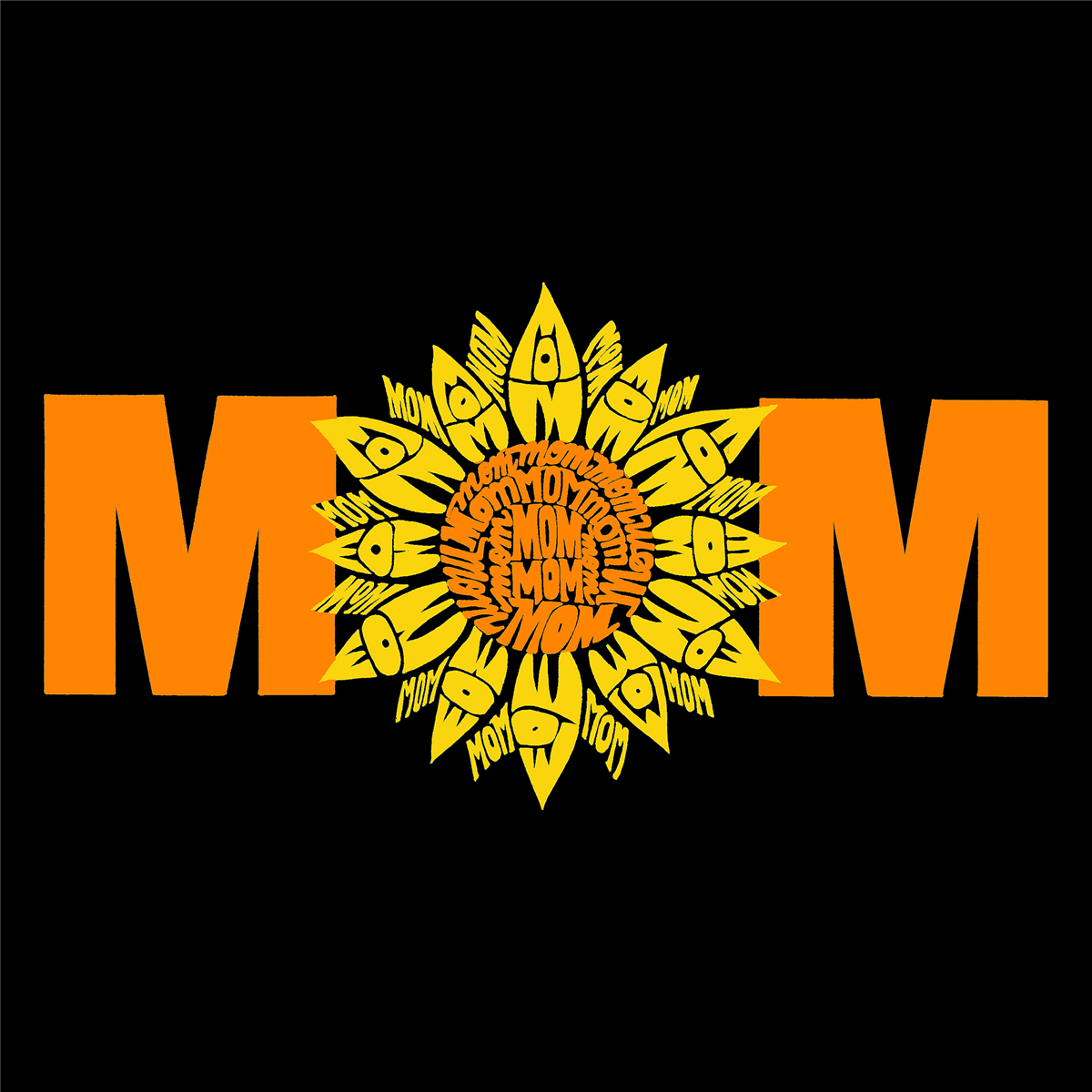 Womens LA Pop Art Mom Sunflower Word Art Long Sleeve Graphic Tee