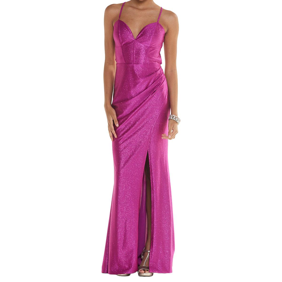 Juniors Emerald Sundae Glitter Cut-Out Back Sheath Dress
