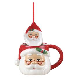Mr. Christmas 16oz. Ceramic Santa Mug & Ornament Set