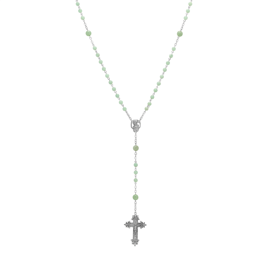Symbols of Faith Silver-tone Beaded Crucifix Rosary