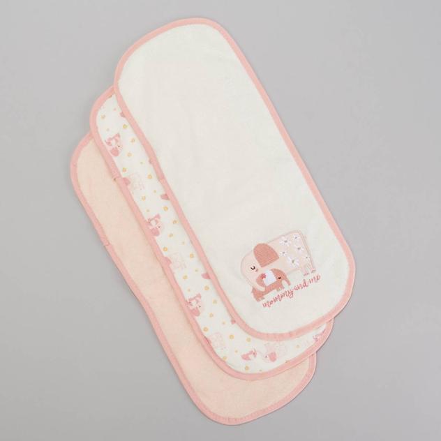 Baby Girl Baby Gear® 3pk. Floral Elephant Mommy & Me Burp Cloths