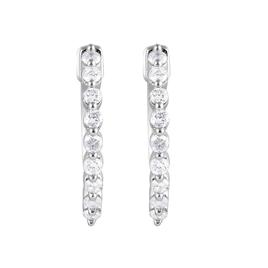 Nova Star® Sterling Silver Lab Grown Diamond Hoop Earrings