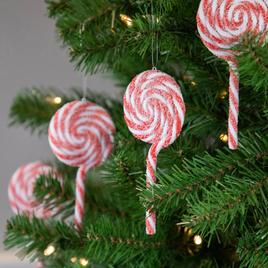 Northlight Seasonal 6ct. Red & White Frosted Lollipop Ornaments