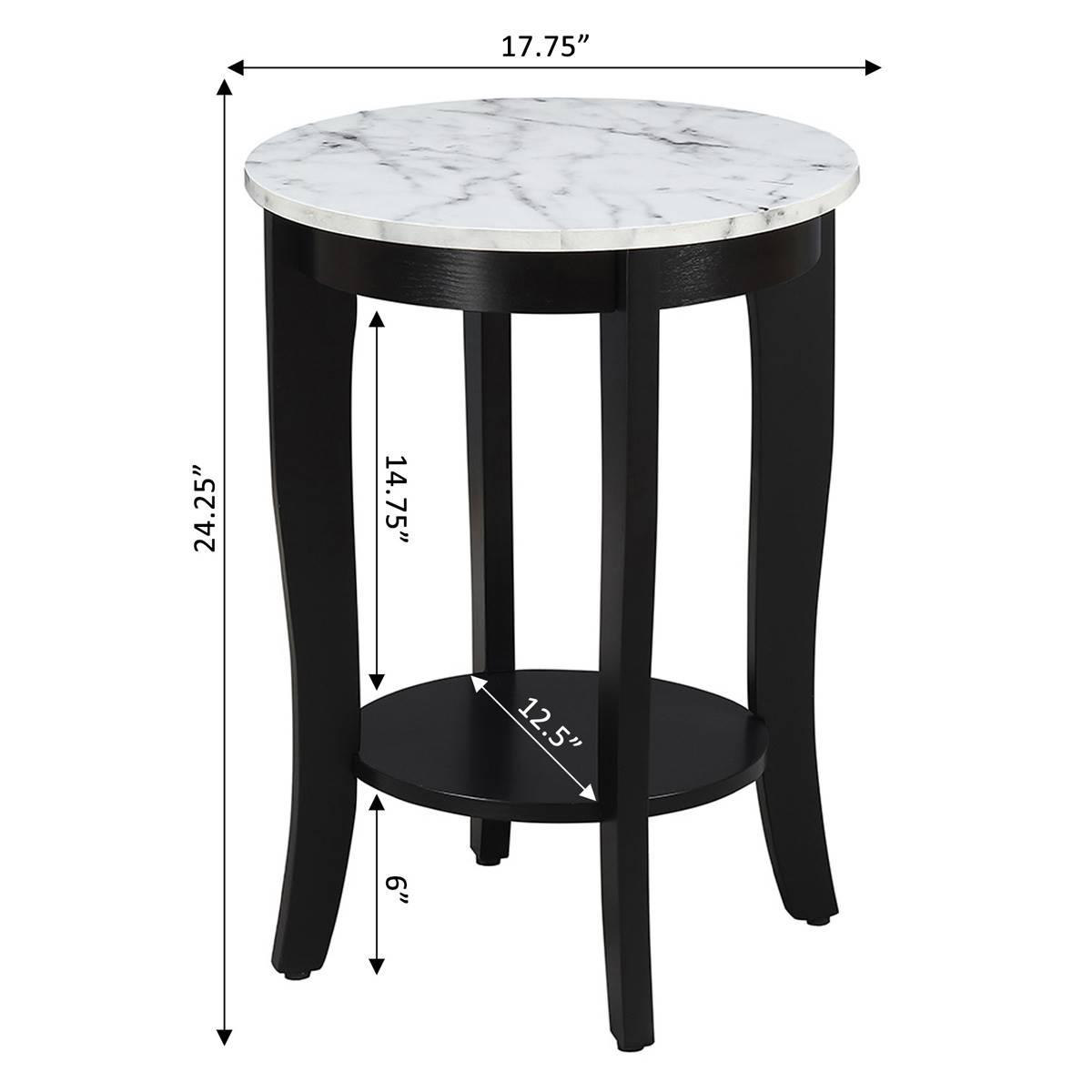 Convenience Concepts American Heritage Marble Round End Table