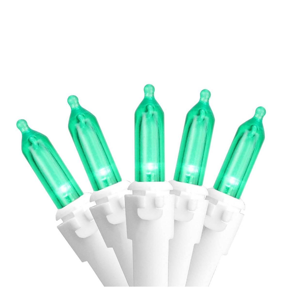 Northlight 100 Green LED Mini Christmas Lights - 33 ft White Wire