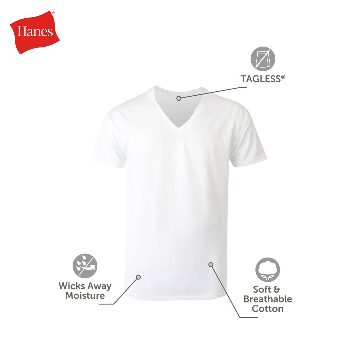 Hanes Ultimate® Comfort Blend 3pk. V-Neck Tee - White