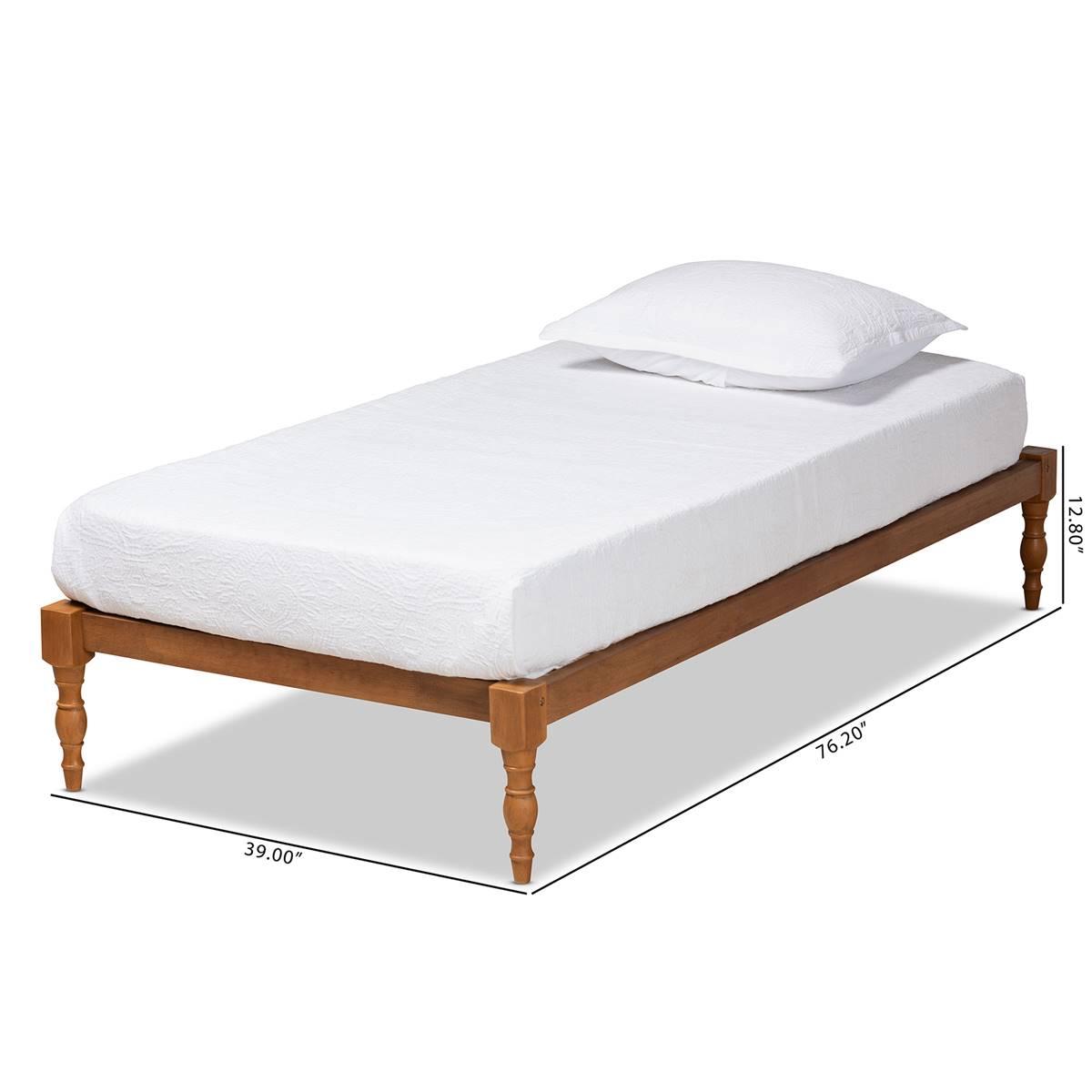 Baxton Studio Iseline Walnut Brown Wood Twin Platform Bed Frame