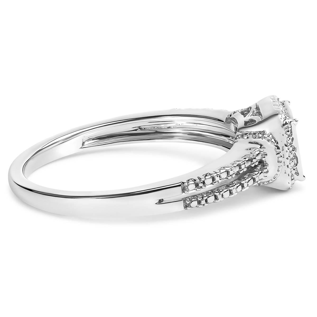 Haus of Brilliance Sterling Silver 1/4ctw. Diamond Ring