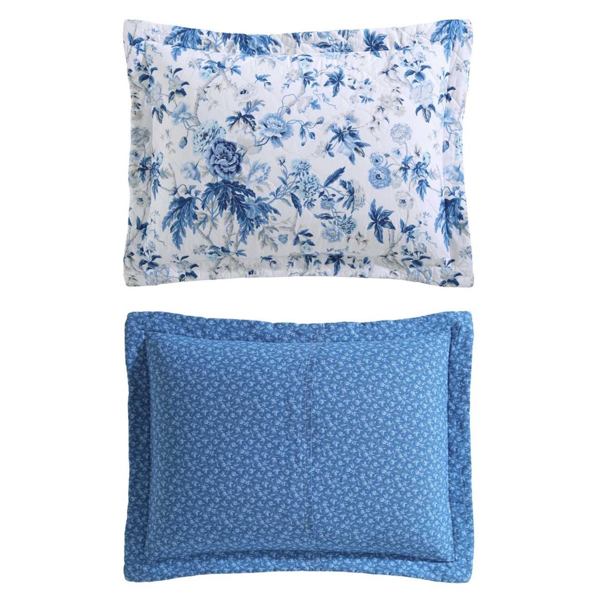 Laura Ashley Breezy Floral Cotton Reversible Quilt Set