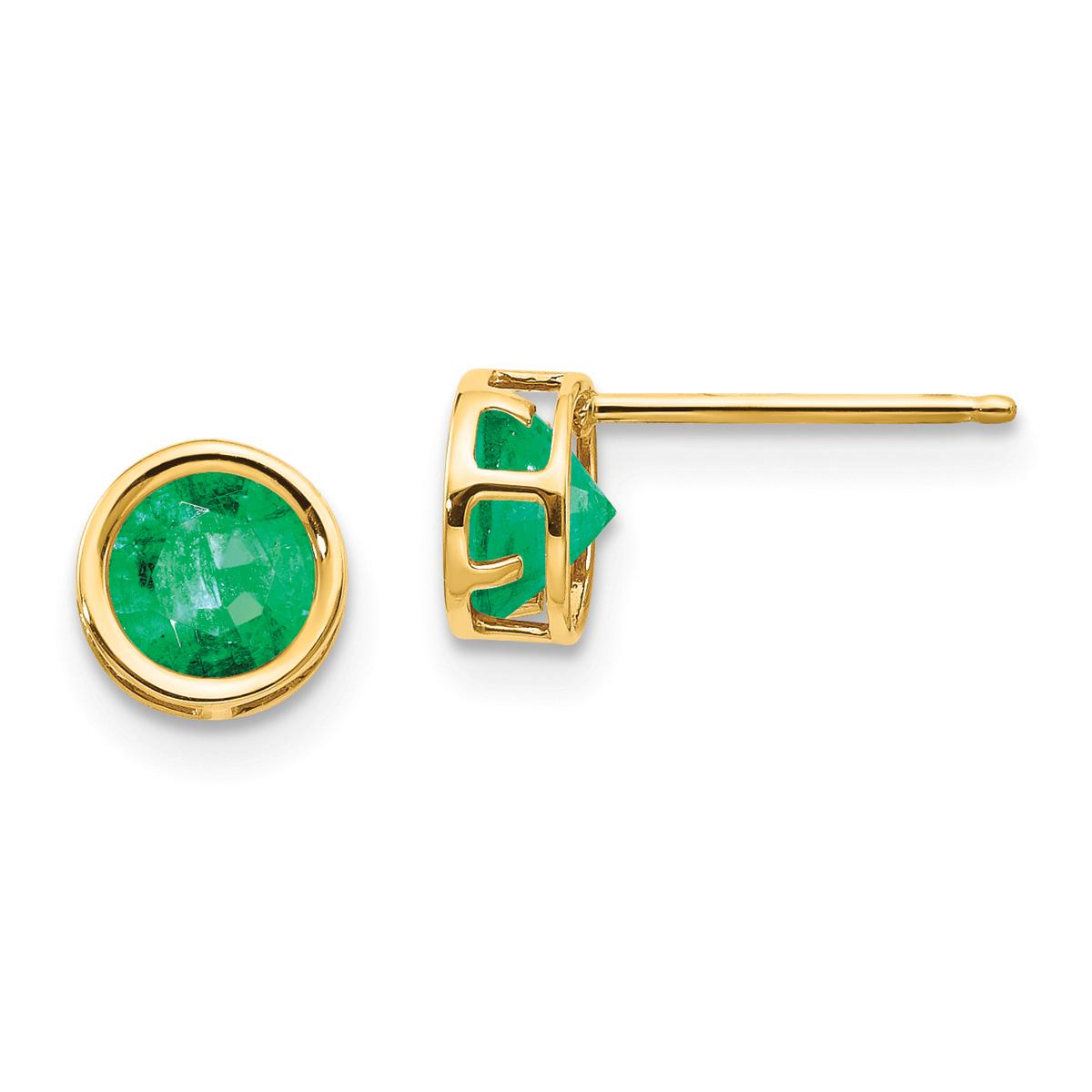 Gemstone Classics(tm) Yellow Gold 5mm. May Stud Earrings