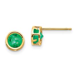 Gemstone Classics(tm) Yellow Gold 5mm. May Stud Earrings