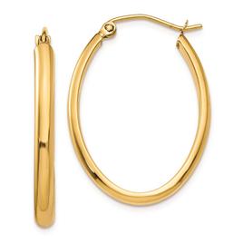 Gold Classics(tm) 14kt. Gold 3mm. Oval Hoop Earrings