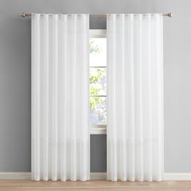 Aria Sheer Rod Pocket Panel Curtain with Trim