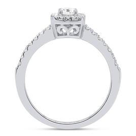 Nova Star® Sterling Silver 1/3ctw. Lab Grown Diamond Halo Ring