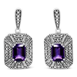 Haus of Brilliance Purple Amethyst & Diamond Accent Stud Earrings
