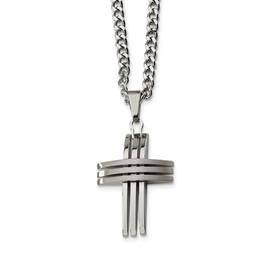 Mens Gentlemen's Classics(tm) Silver Stainless Steel Cross Necklace