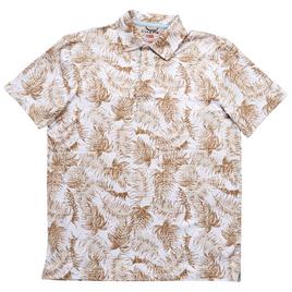 Mens Chaps Performance Leaf Short Sleeve Polo - Stone