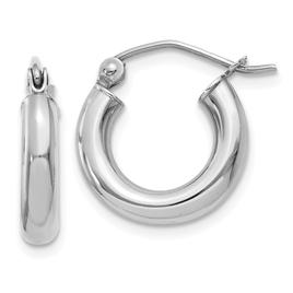 Gold Classics(tm) 14kt. Glossy White Gold 14mm Hoop Earrings