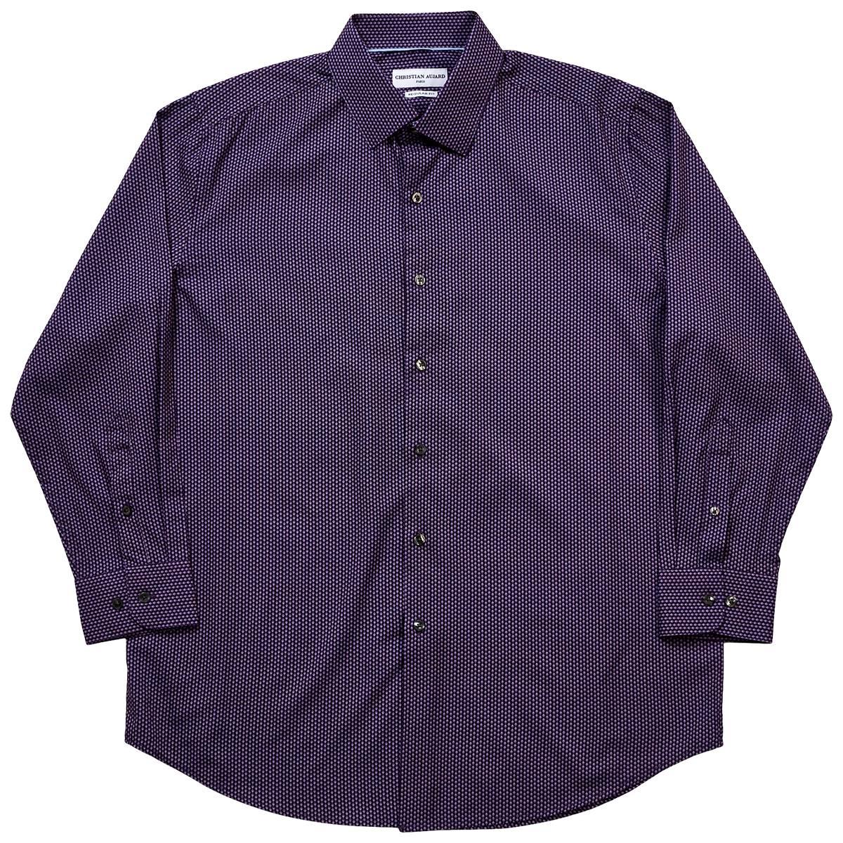 Mens Christian Aujard Regular Fit Geometric Dress Shirt - Purple